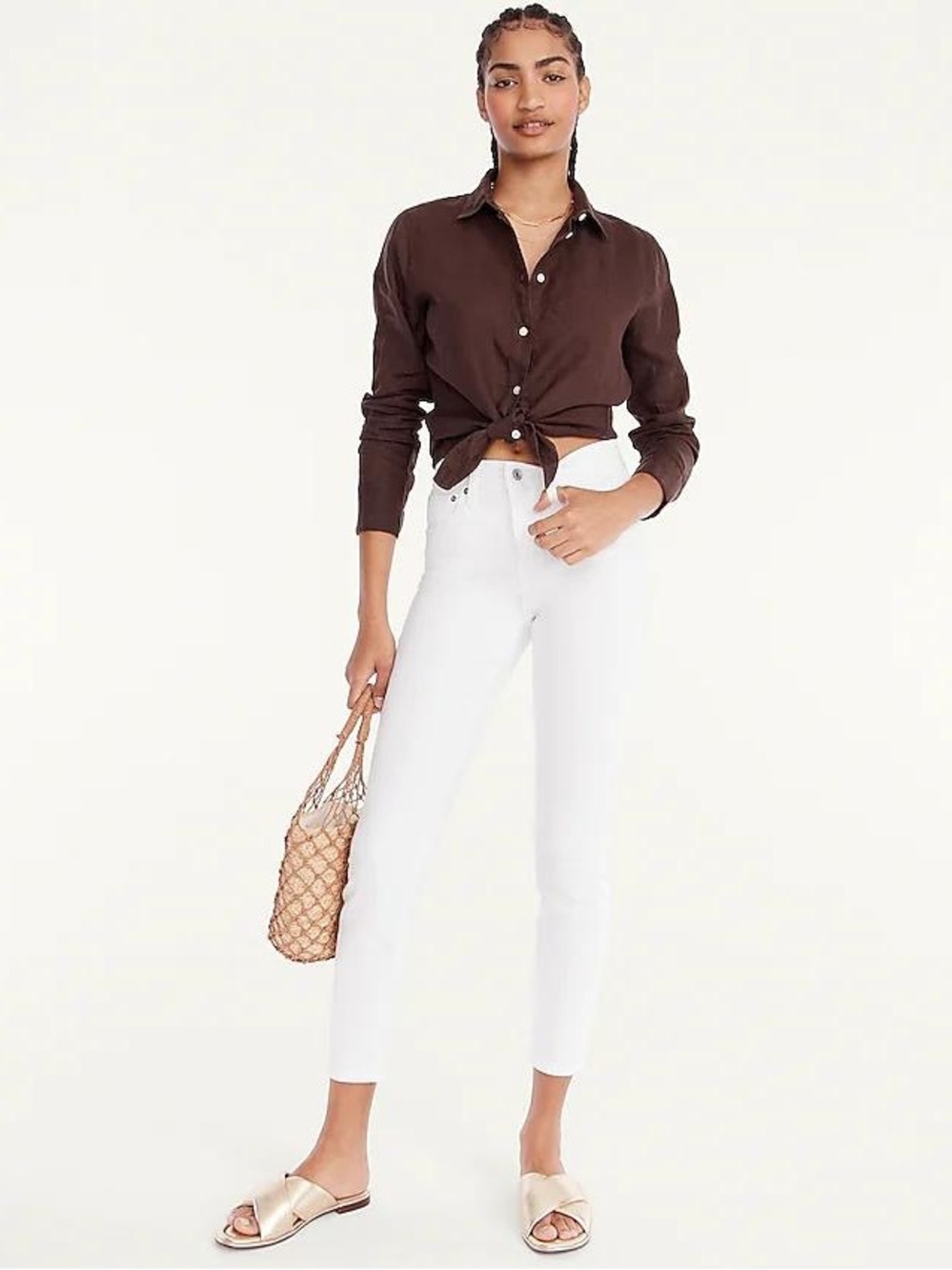 J. Crew Women's White 9" High-Rise Toothpick Skinny Jeans